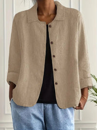 Adelheid | Sandfarvet oversized skjortebluse